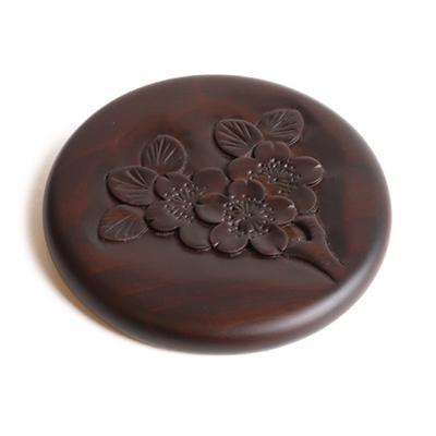 ふるさと納税 長野県 軽井沢彫　姫丸鏡(巾着付き)長野県伝統的工芸品