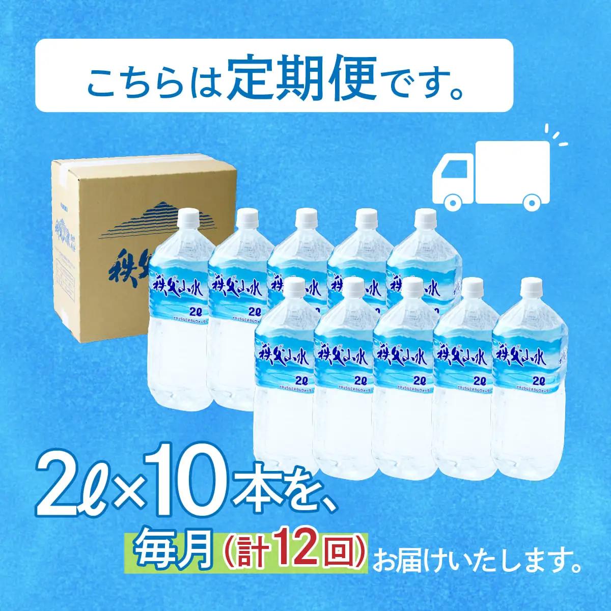 ＜定期便＞秩父の天然水 2L×10本×12回（毎月） | 1年保存 ミネラルウォーター
