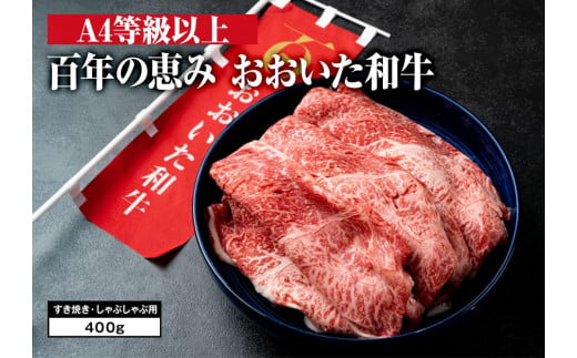 
【A4等級以上】百年の恵みおおいた和牛すき焼きしゃぶしゃぶ用400g（ウデ）
