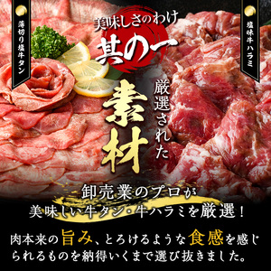 ＜定期便・全12回 (毎月の発送)＞ たっぷり！ 薄切り 塩 牛タン・牛ハラミ セット (総量14.4kg) 小分け 牛肉 肉 タン たん ハラミ はらみ 詰め合わせ 味付け 焼肉 BBQ 冷凍 大分
