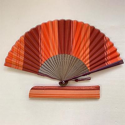 ふるさと納税 富士川町 途絶えた伝統復活!甲斐絹扇子　橙(7寸25間)