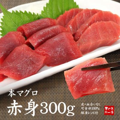 ふるさと納税 いわき市 本マグロ赤身　約300g　解凍レシピ付き　1サクずつ真空包装