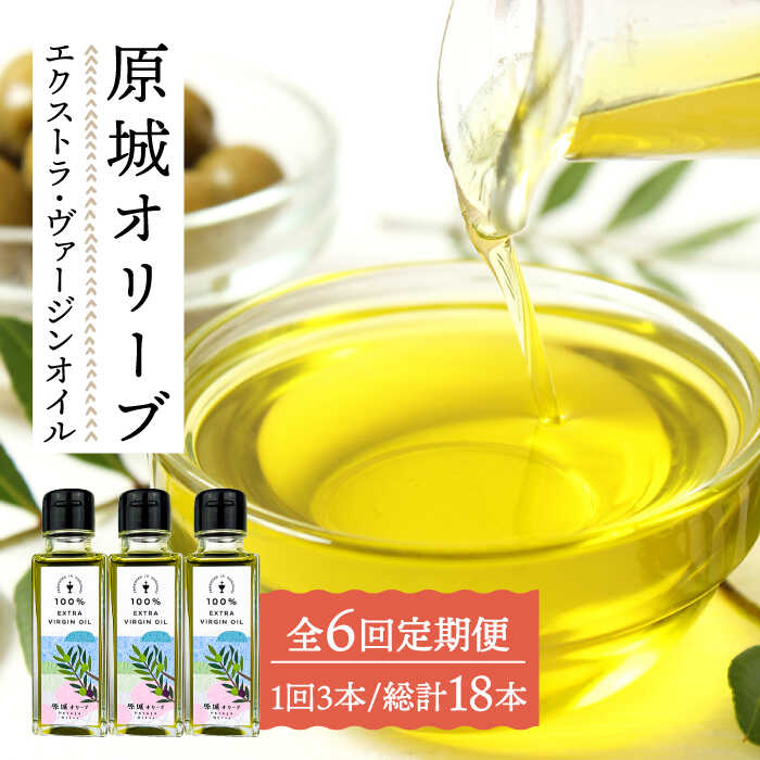 【ふるさと納税】【6回定期便】 原城 オリーブ エクストラ・ヴァージンオイル 100ml 3本 / オリーブオイル オイル 油 調味料 オリーブオイル エキストラバージン エクストラバージン おりーぶおいる おいる オリーブ油 油 調味料 食用油 / 南島原市 / ミナサポ [SCW058]