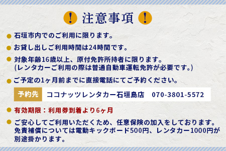 電動キックボード又は電動バイク2名様1日利用券 (24時間) TW-1