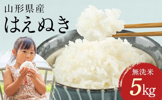 FYN2-427 【9月後半発送】令和7年度産 山形県 西川町産 無洗米 はえぬき 5kg 精米 白米 米 お米 ブランド米 ごはん ご飯 節水 時短 月山