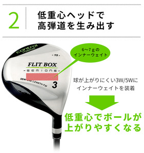 FLIT-BOX SEMIONE（フリットボックスセミワン） フェアウェイウッド【FD-60：標準シャフト】番手:３W  シャフト硬さR（標準）