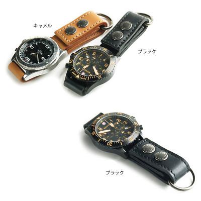ふるさと納税 松茂町 VanNuys 外れにくいWホック仕様のぬめ革の時計ホルダー Type-D【20mm幅】(ブラック) |  | 01