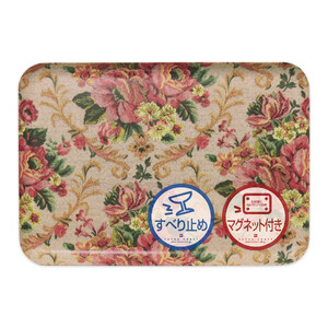 TATSU-CRAFT マグネットトレー M 33cm ヴィクトリアン オールドローズ すべり止め付き ［Tk1071］