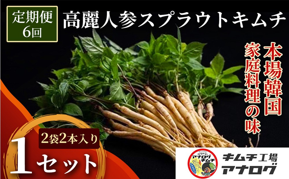 
                  【6カ月定期便】熟成秘伝の高麗人参スプラウトキムチ(1本入り×2袋)【エナキム 健美キムチ 健康志向 熟成キムチ ご飯のお供 発酵食品 手作り 辛味控えめ 国産素材】(H104189)
                