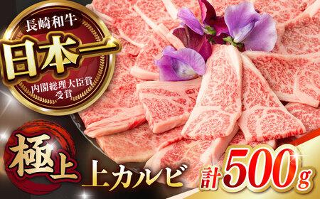 焼肉 上 カルビ 500g / 長崎和牛 A4～A5ランク キャンプ BBQ バーベキュー / 諫早市 / 野中精肉店[AHCW051]