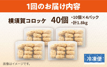 【全6回定期便】横須賀コロッケ 40個 1.8kg ころっけ 冷凍 揚げ物 惣菜 コロッケ 横須賀【有限会社丸伸商事】 [AKFH016]