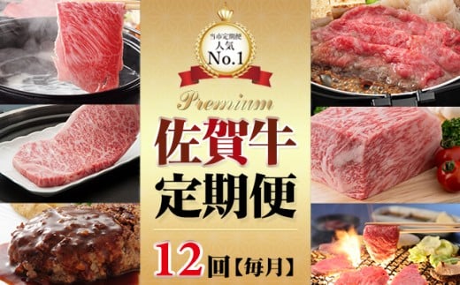 【定期便】 佐賀牛食べ尽くし12回（毎月）お肉の定期便 (12ヶ月連続お届け)  肉本舗 小城 A5～A4 牛肉 赤身 牛 ロース ステーキ しゃぶしゃぶ スライス ハンバーグ 焼肉
