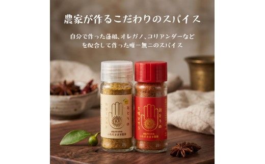 オリジナル スパイス 七味マサラ 単品 万能 塩 ソルト 七味 マサラ 徳島 蓮根 柚子 野菜 マンゴー ハーブ ウコン トウガラシ 自家栽培 風味 アウトドア 厳選 オリジナル調味料 調味料 カレー