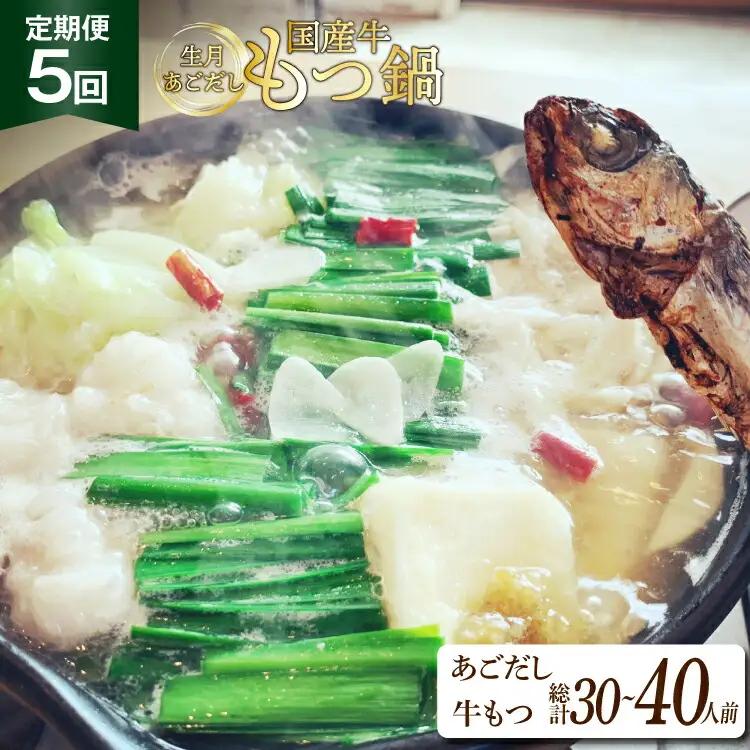 もつ鍋 あごだし セット 6～8人前 5回 定期便 総計 30～40人前 [Vive la vie! 長崎県 平戸市 hr42bgy420506]