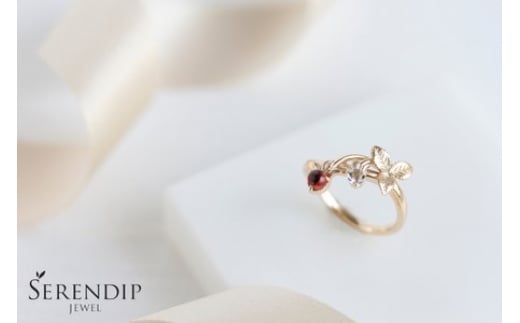 
            K10 Strawberry ガーネット トパーズ Pinky Ring レディース ジュエリー アクセサリー【1号～9号】リング りんぐ 指輪  ピンキー イエローゴールド  がーねっと シンプル おしゃれ かわいい プレゼント ギフト SERENDIPJEWEL 株式会社菜畑 神奈川 湘南 藤沢
          