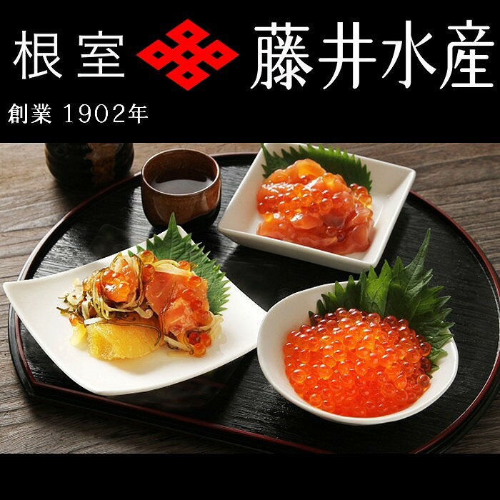 【ふるさと納税】 ＜鮭匠ふじい＞ いくら・サーモンづくし 松前漬け イクラ 醤油 醤油漬 醤油漬け 魚卵 鮭卵 お取り寄せ グルメ 海鮮 サケ さけ しゃけ シャケ 北海道 根室市 ふるさと納税 D-42014