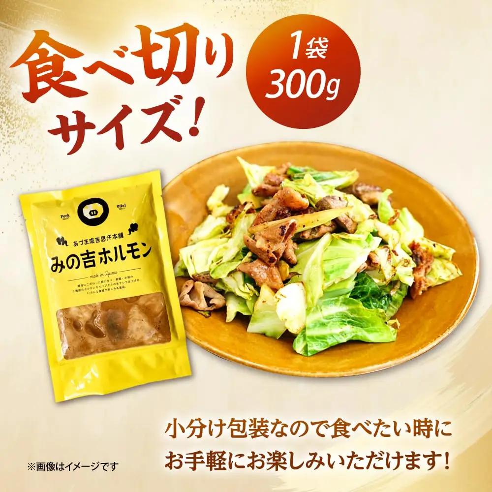 みの吉ホルモン 計600g（300g×2パック）《厚真町》【有限会社市原精肉店】 ほるもん ミノ 豚肉 焼肉 BBQ 味付き 味付きホルモン 味付けホルモン 小分け 冷凍 北海道[AXAA031]
