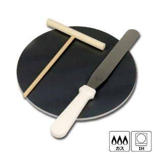 1058 ZEOOR 家庭でおいしく焼ける クレープメーカー 直径26cm 260mm クレープ鉄板　トンボ スパチュラ付き IH対応 CR60[sanitize]52P