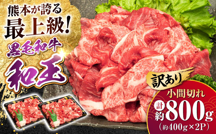 
            【訳あり】熊本県産 A5等級 黒毛和牛 和王 赤身肉 小間切れ 約400g×2P 計約800g【帝神志方ミート 株式会社】 [AYCH071]
          