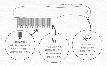 StainlessWoodCombわんにゃん(ステンレスウッドコームわんにゃん)  富山県 氷見市 櫛 コーム 杉 ステンレス 日用品 ペット