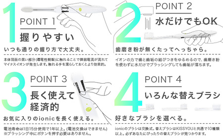 歯ブラシ 本体 2本 替えブラシ 6本 イオン 大人 極細 コンパクト レギュラー ionic アイオニック 持ちやすい