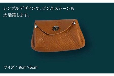 【コインを3つに分けて収納できる】牛革 小銭入れ（キャメル）＜グッピーサウンド＞ [EBG008]