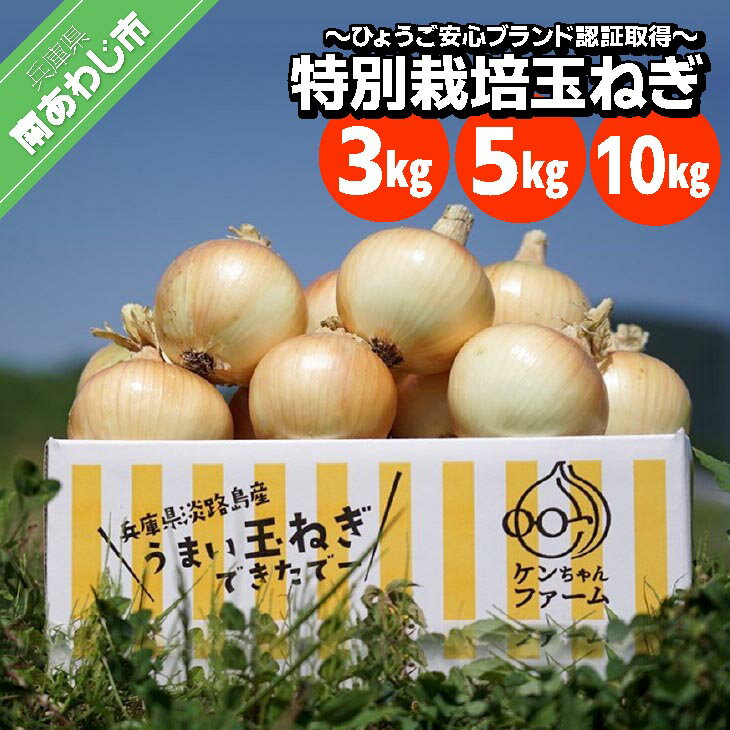 【ふるさと納税】　＼うまい玉ねぎできたでー／特別栽培 玉ねぎ〜ひょうご安心ブランド認証取得〜【3kg・5kg・10kg】