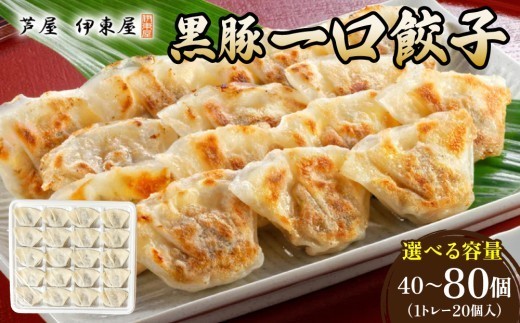 
                  芦屋 伊東屋 謹製 黒豚 一口餃子 40～80個（醤油タレ 付き）【餃子 ぎょうざ ギョーザ 中華 点心 惣菜 おかず おつまみ 冷凍総菜 ジューシー 鹿児島産 黒豚 国産豚 豚肉 もちもち皮 肉汁たっぷり 冷凍 イトー屋 お取り寄せ ギフト お中元 お歳暮】
                