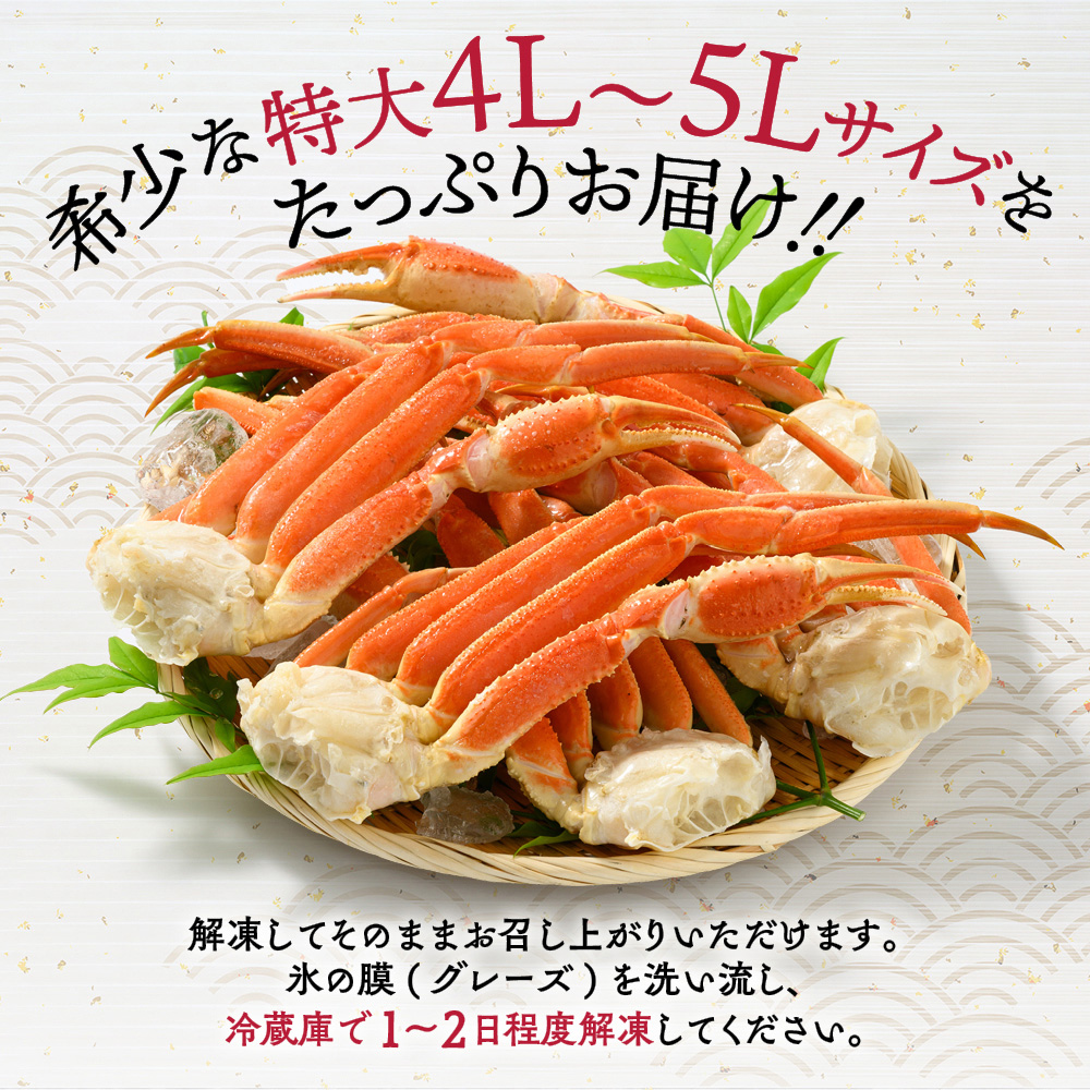 23-53 【特大4L～5L】ボイル本ずわいがに肩脚　4～5肩(約1.5kg)