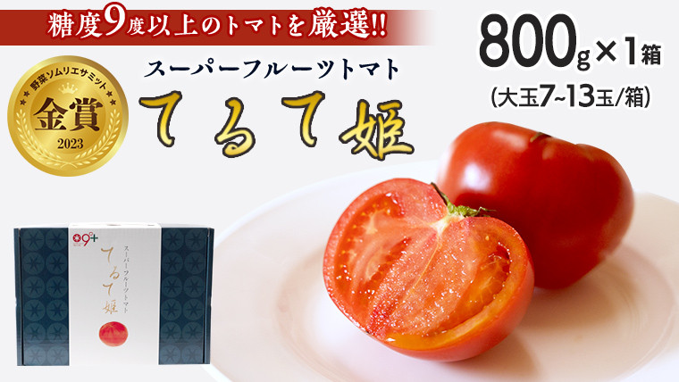 
てるて姫 小箱 約800g × 1箱 【7~13玉/1箱】 てるてひめ 糖度9度 以上 スーパーフルーツトマト 野菜 フルーツトマト フルーツ トマト とまと [AF070ci]
