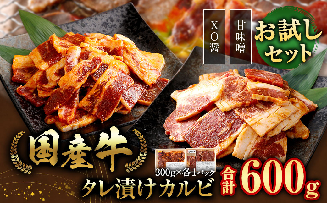 
国産牛 タレ漬け カルビ 2種 お試し セット 合計600g 牛肉 和牛 肉 お肉 焼肉 BBQ バーベキュー
