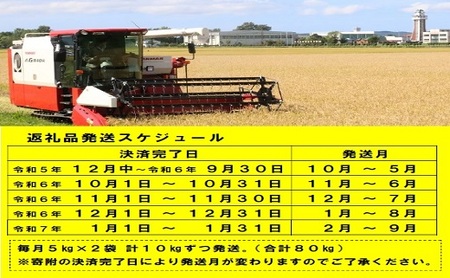 【新米予約受付】令和6年産ななつぼし定期便80㎏(毎月10㎏×8か月)【R6UB-02】