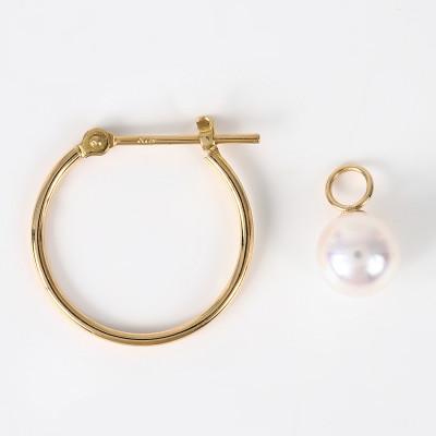 ふるさと納税 伊勢市 K18YGあこや本真珠2WAYフープピアス　1095 |  | 01