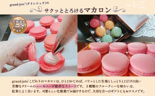 2474. バスクチーズケーキ 5号 15cm マカロン 3種 3個 grand-jete' チーズケーキ いちご パッションマンゴー ピスタチオ 苺 マンゴー スイーツ お菓子 冷凍 ガラス工房 グ