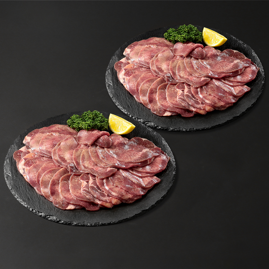 ＜焼肉屋さんの＞極上スライス牛タン(500g×2) 特製塩だれ漬け