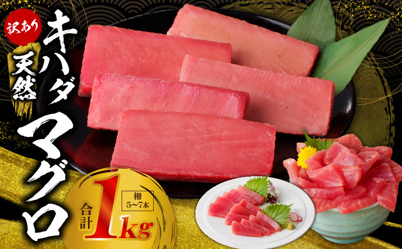 015B291 【数量限定】天然キハダマグロ 合計 1kg 柵 5-7本【冷凍まぐろ 訳あり サイズ不揃い海鮮丼 人気 オススメ 小分け 冷凍】