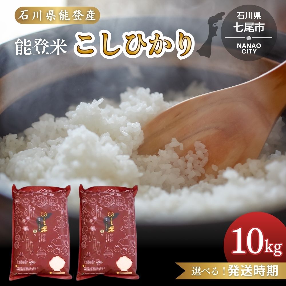 【ふるさと納税】【能登半島地震復興支援】【発送時期が選べる】【新米】令和7年産 コシヒカリ 能登米 10kg(5kg×2袋) ｜白米 精米 こしひかり 米 こめ コメ お米 国産 石川県 七尾市 能登