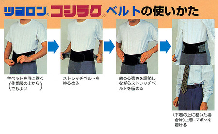 コシラクベルト(サイズS/M/L/LL) [腰楽 ベルト 腰痛 腰痛予防 腰痛緩和 腰椎ガード 作業服 軽量 通気性 マジックテープ付 加東市 兵庫県 サイズLL
