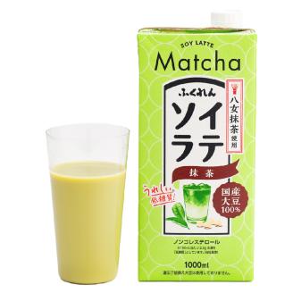 M465P-2 〈ふくれん〉国産大豆ソイラテ抹茶 1000ml×6本