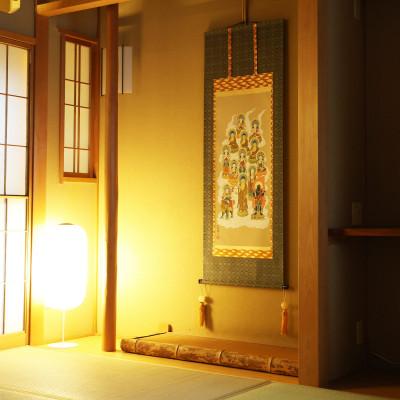 ふるさと納税 本巣市 掛け軸「十三佛」 武藤紅雲 尺五 五尺丈 サイズ:150×54cm 掛軸 仏間 仏書 お盆 お彼岸