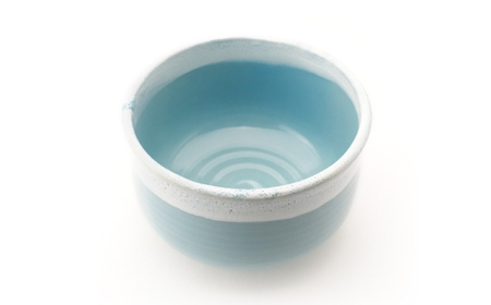 【波佐見焼】Folk Design 野点抹茶碗 青釉白唐津流し 1点【玉有】[IE52]