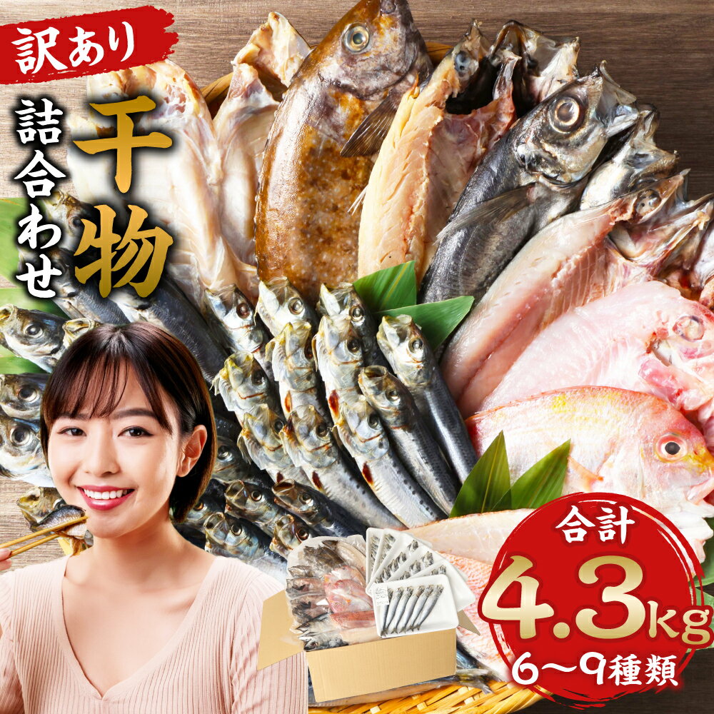 【ふるさと納税】【300g追加】【訳あり】干物詰合わせ約4kg（合計約4.3kg） 種類おまかせ 一夜干し 魚 ひもの 干物 おかず 和食 真空包装 簡単調理 冷凍 福岡県 岡垣町 送料無料