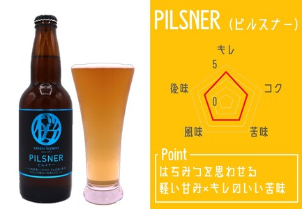クラフトビール 3種 飲み比べ セット 330ml × 6本 入 BOX  D0320 岩手県 北上市 さくらブルワリー 地ビール 瓶ビール クラフトビール お酒 地ビール 酒 クラフト ビール ﾋﾞ