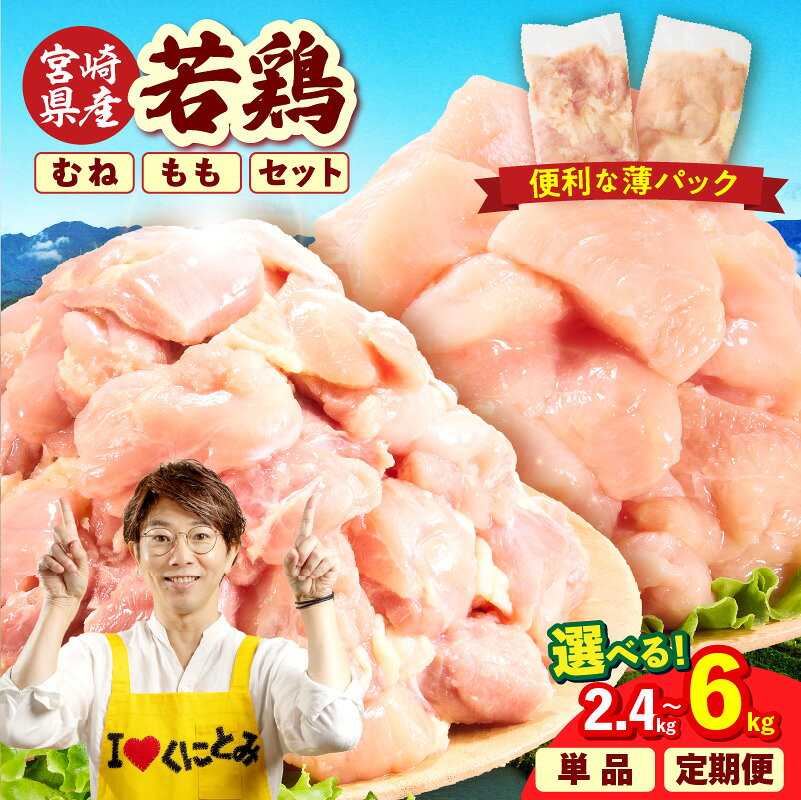 【ふるさと納税】【選べる種類・内容量】宮崎県産 若鶏切身 2.4〜6kg 鶏もも肉 鶏むね肉 鶏肉 カット済み 小分け パック 鶏もも 鶏むね 真空パック ストック 詰め合わせ 便利 普段使い お肉 精肉 肉 とり もも 冷凍 大容量 ギフト 贈り物 ご褒美 送料無料 おすすめ