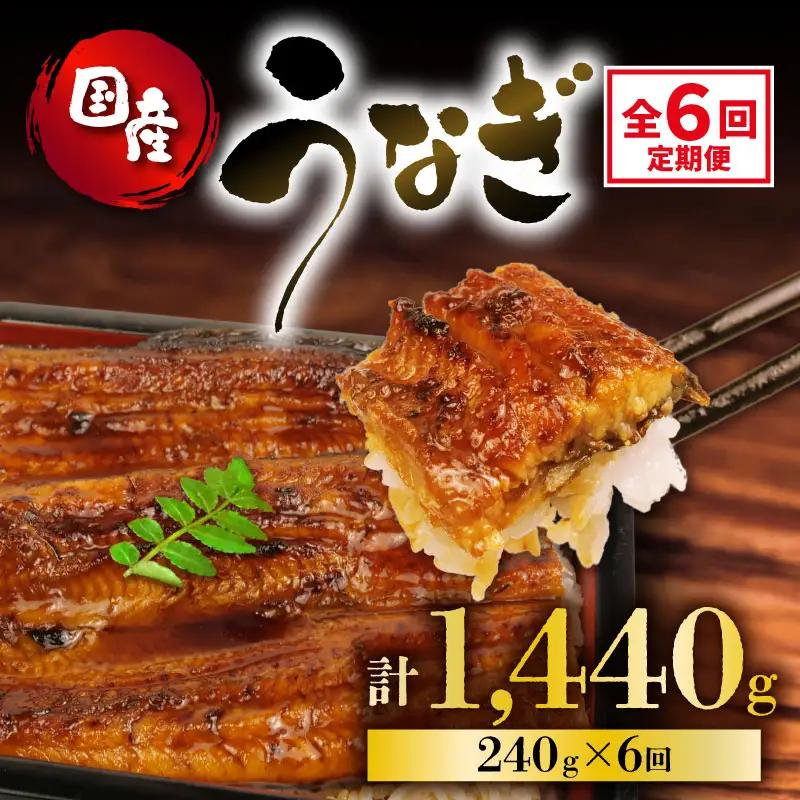 うなぎ 定期便 全6回 国産 蒲焼 120g × 2尾 計1440g