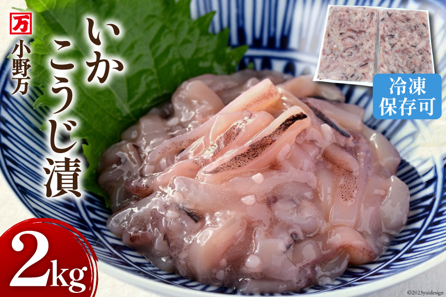 いかこうじ漬 2kg(1kg×2p) 冷凍 [小野万 宮城県 気仙沼市 20564637] 魚 魚介類 いか イカ 冷蔵 酒の肴 おつまみ ご飯のお供 珍味 麹漬け こうじ漬け