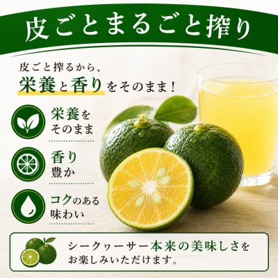 【沖縄県産】皮ごとまるごと搾り 果汁100% シークヮーサー 500ml×2本