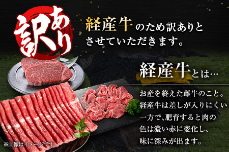 訳あり 黒毛和牛 赤身薄切り 計1kg 牛肉 しゃぶしゃぶ すき焼き 国産 宮崎県産【B650-25】