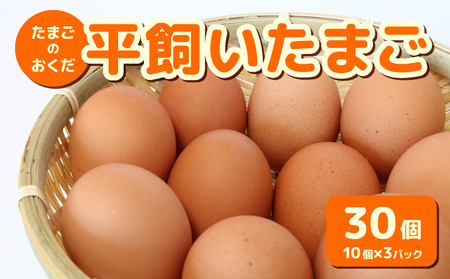 【平飼い たまご】 30個(10個×3パック)  ＼ 自然由来飼料のたまご ／ 