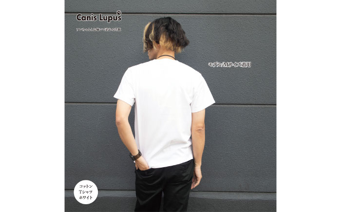 コットンTシャツ ホワイト （S-XLサイズ）/ Tシャツ 半袖 ユニセックス シンプル / 佐賀県 / Canis Lupus [41AAAN002]